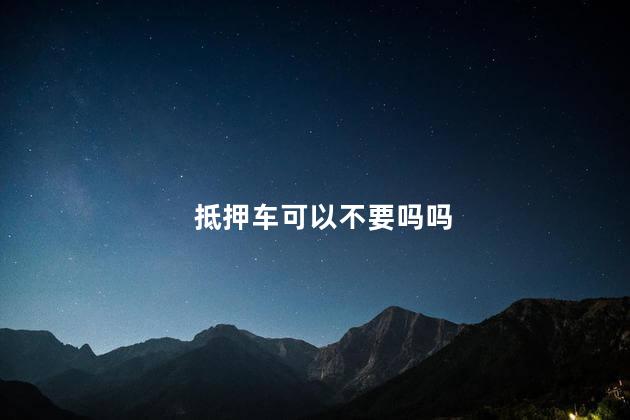 抵押车可以不要吗吗