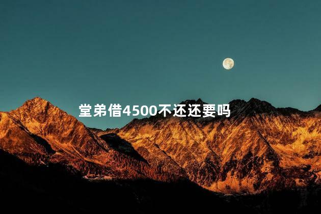 堂弟借4500不还还要吗