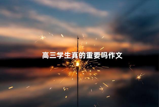 高三学生真的重要吗作文