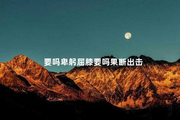 要吗卑躬屈膝要吗果断出击