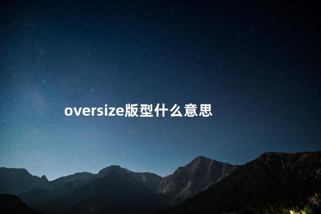 oversize版型什么意思