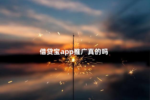 借贷宝app推广真的吗
