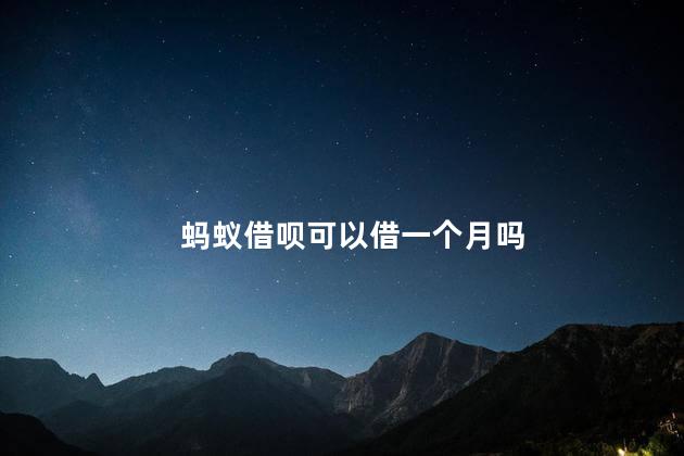 蚂蚁借呗可以借一个月吗