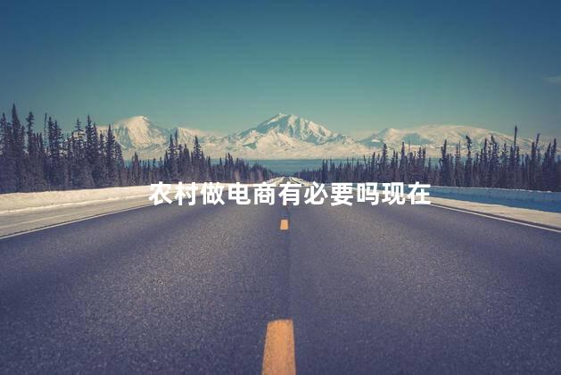 农村做电商有必要吗现在