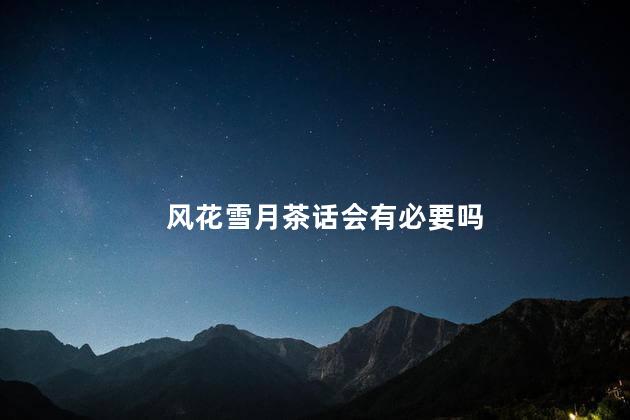 风花雪月茶话会有必要吗