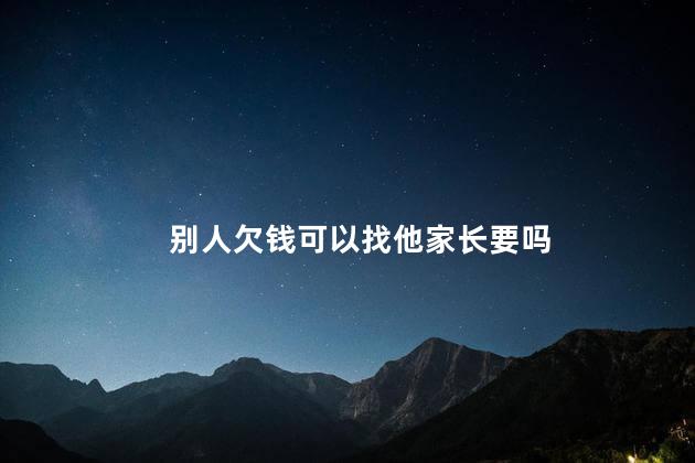 别人欠钱可以找他家长要吗