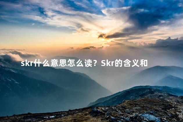 skr什么意思怎么读？Skr的含义和发音是什么？