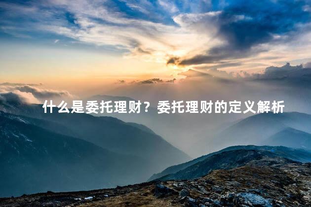 什么是委托理财？委托理财的定义解析