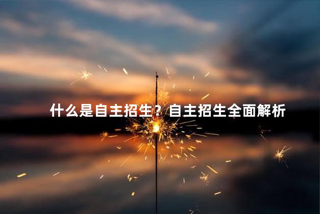什么是自主招生？自主招生全面解析