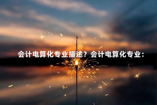 会计电算化专业描述？会计电算化专业：数字化时代的财务未来