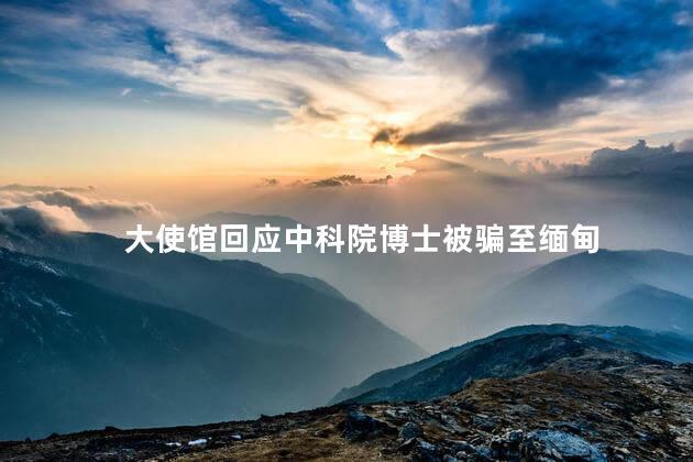 大使馆回应中科院博士被骗至缅甸