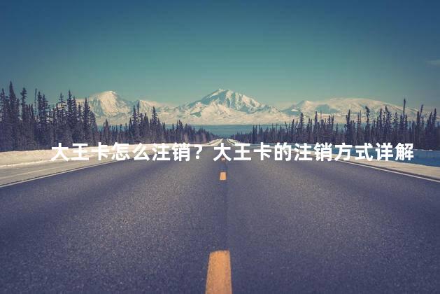 大王卡怎么注销？大王卡的注销方式详解