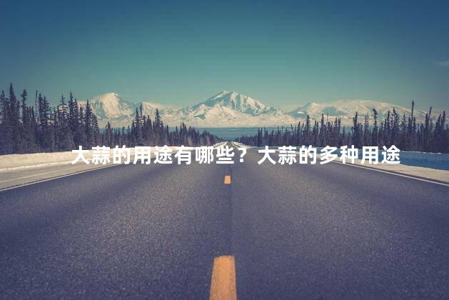 大蒜的用途有哪些？大蒜的多种用途