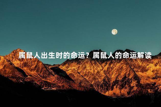属鼠人出生时的命运？属鼠人的命运解读
